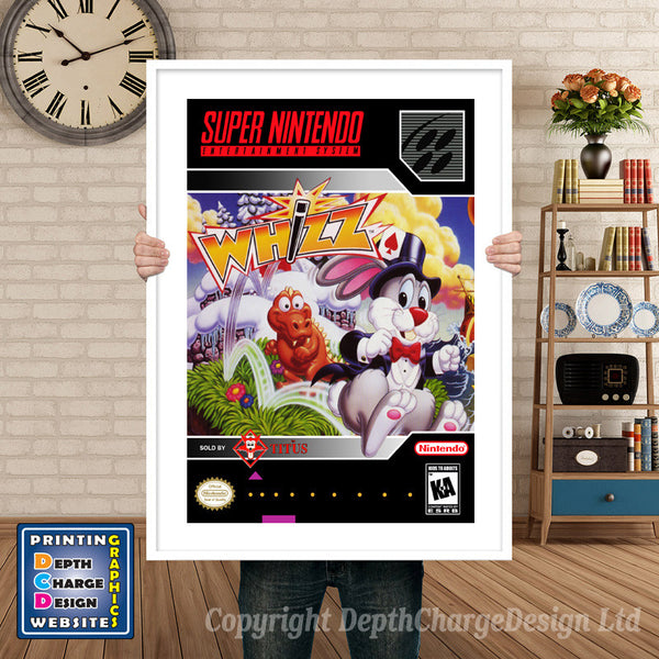 Whizz Super Nintendo Game Inspired Theme Retro Gaming Poster