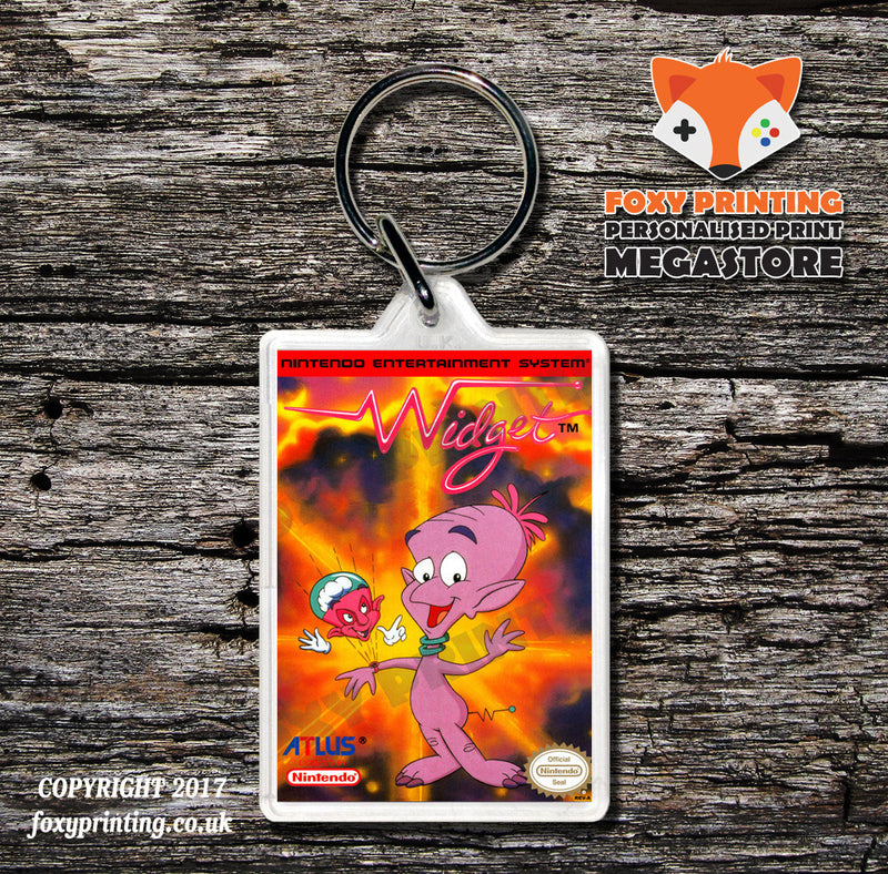 Whompem Retro NES Game Cover Art Gaming Keyring