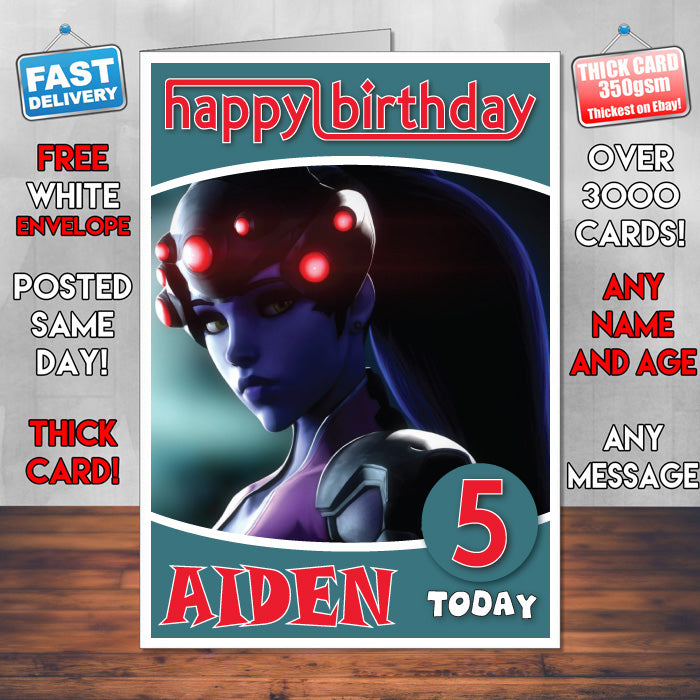 Personalised Widowmaker Amelie Lacroix Inspired Style Game Kids Inspired Birthday Card (SA)