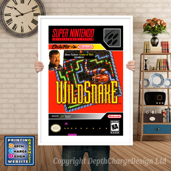 Wildsnake Super Nintendo Game Inspired Theme Retro Gaming Poster