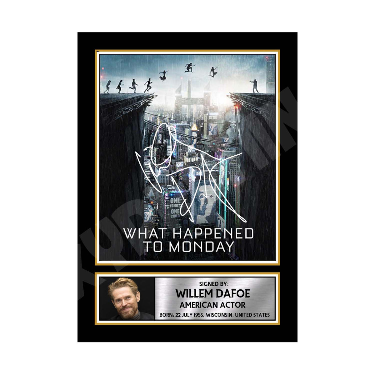 Willem Dafoe 2 Movie Printed Signature Print – A1 Print Only