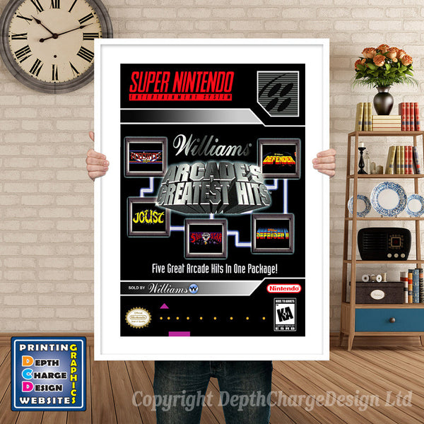 Williams Arcade's Greatest Hits Super Nintendo Game Inspired Theme Retro Gaming