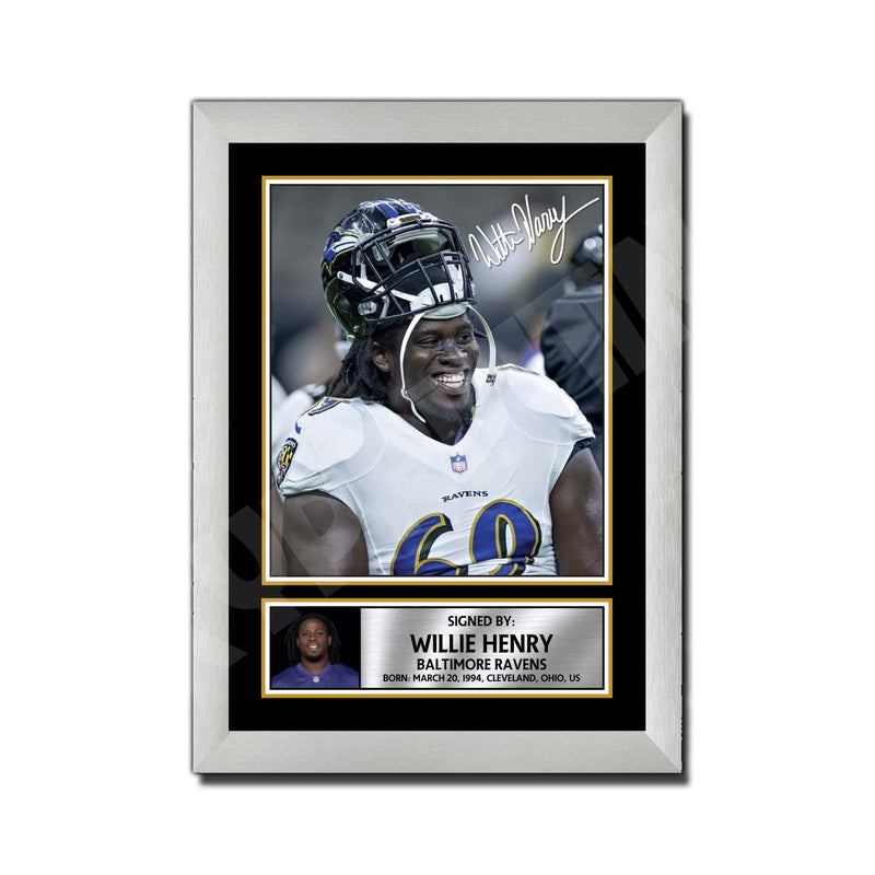 Willie Henry 1 Limited Edition Football Signed Print - American Footballer