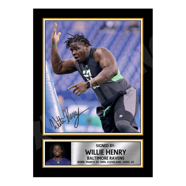 Willie Henry 2 American Football Printed Signature Print