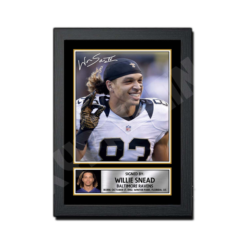 Willie Snead 1 Limited Edition Football Signed Print - American Footballer