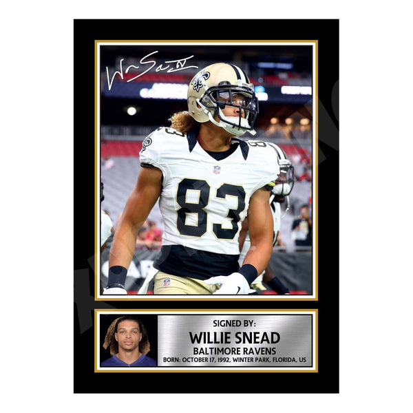 Willie Snead 2 American Football Printed Signature Print