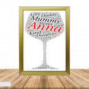 Personalised Wine Glass 1 B Word Art Poster Print