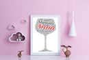 Personalised Wine Glass 1 B Word Art Poster Print