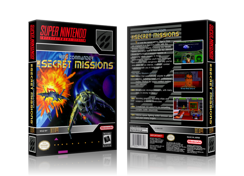Wing Commander The Secret Missions Replacement Nintendo SNES Game Case Or Cover