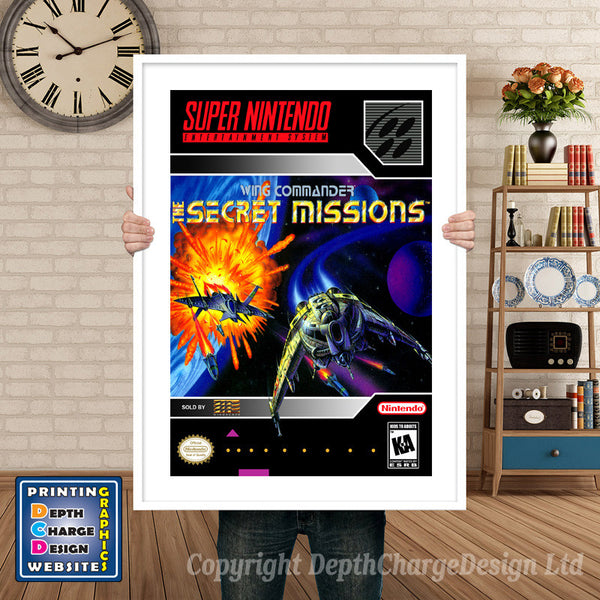 Wing Commander the Secret Missions Super Nintendo Game Inspired Theme Retro