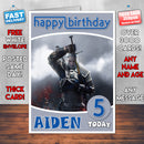 Personalised Witcher 3 Wild Hunt Geralt Inspired Style Game Kids Inspired Birthday Card (SA)