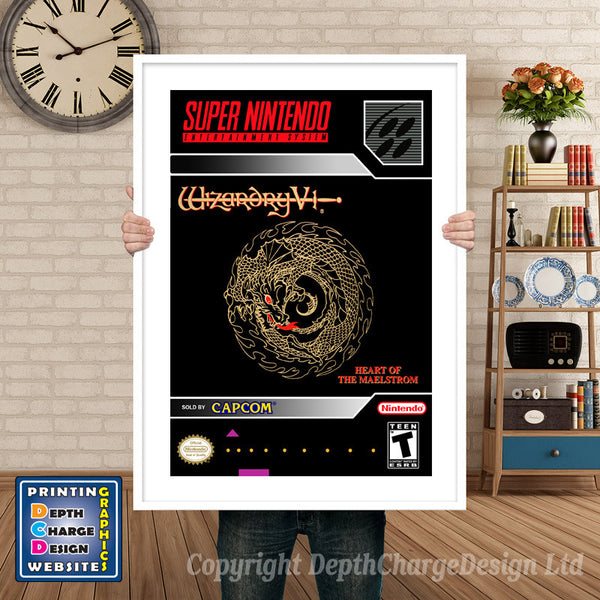 Wizardry V Heart of the Maelstrom Super Nintendo Game Inspired Theme Retro
