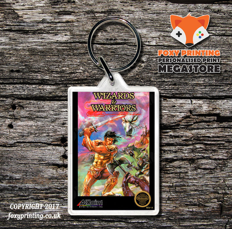 Wizards And Warriors1 Retro NES Game Cover Art Gaming Keyring