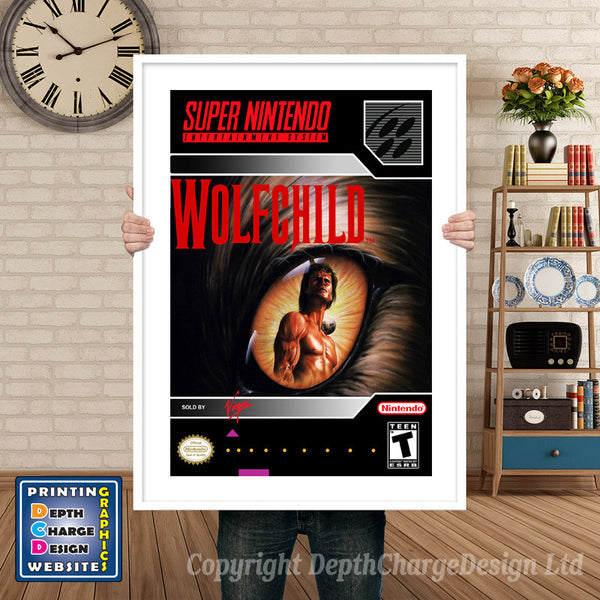 Wolfchild Super Nintendo Game Inspired Theme Retro Gaming Poster