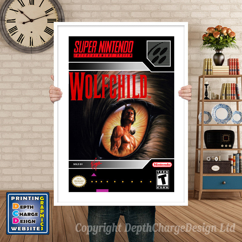 Wolfchild Super Nintendo GAME INSPIRED THEME Retro Gaming Poster A4 A3 A2 Or A1