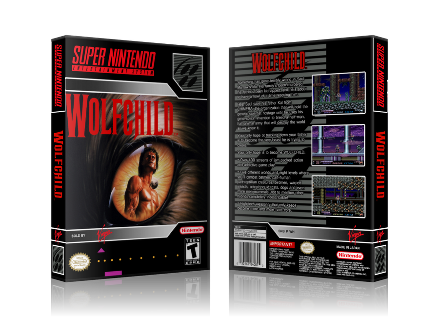 Wolfchild Replacement Nintendo SNES Game Case Or Cover – SNES Replacement Game case product image 1