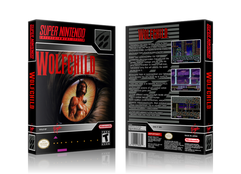 Wolfchild Replacement Nintendo SNES Game Case Or Cover