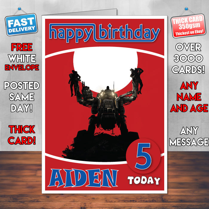 Personalised Wolfenstein The New Order Inspired Style Game Kids Inspired Birthday Card (SA)