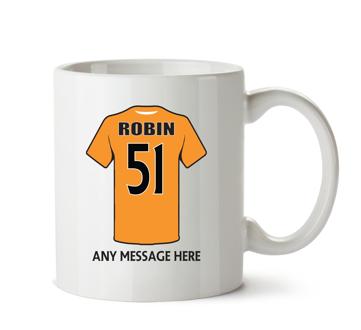 Wolverhampton Wanderers Football Team Mug - Personalised Birthday Age and Name – printed mug product image 1