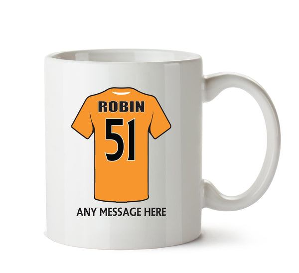 Wolverhampton Wanderers Football Team Mug - Personalised Birthday Age and Name – printed mug product image 1