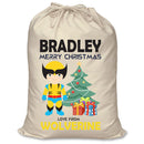 PERSONALISED Cartoon Inspired Super Hero Wolf - XL Children's Christmas Santa Sack CUSTOMISE Present