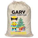 PERSONALISED Cartoon Inspired Super Hero Wolf GARY - XL Children's Christmas Santa Sack CUSTOMISE Present