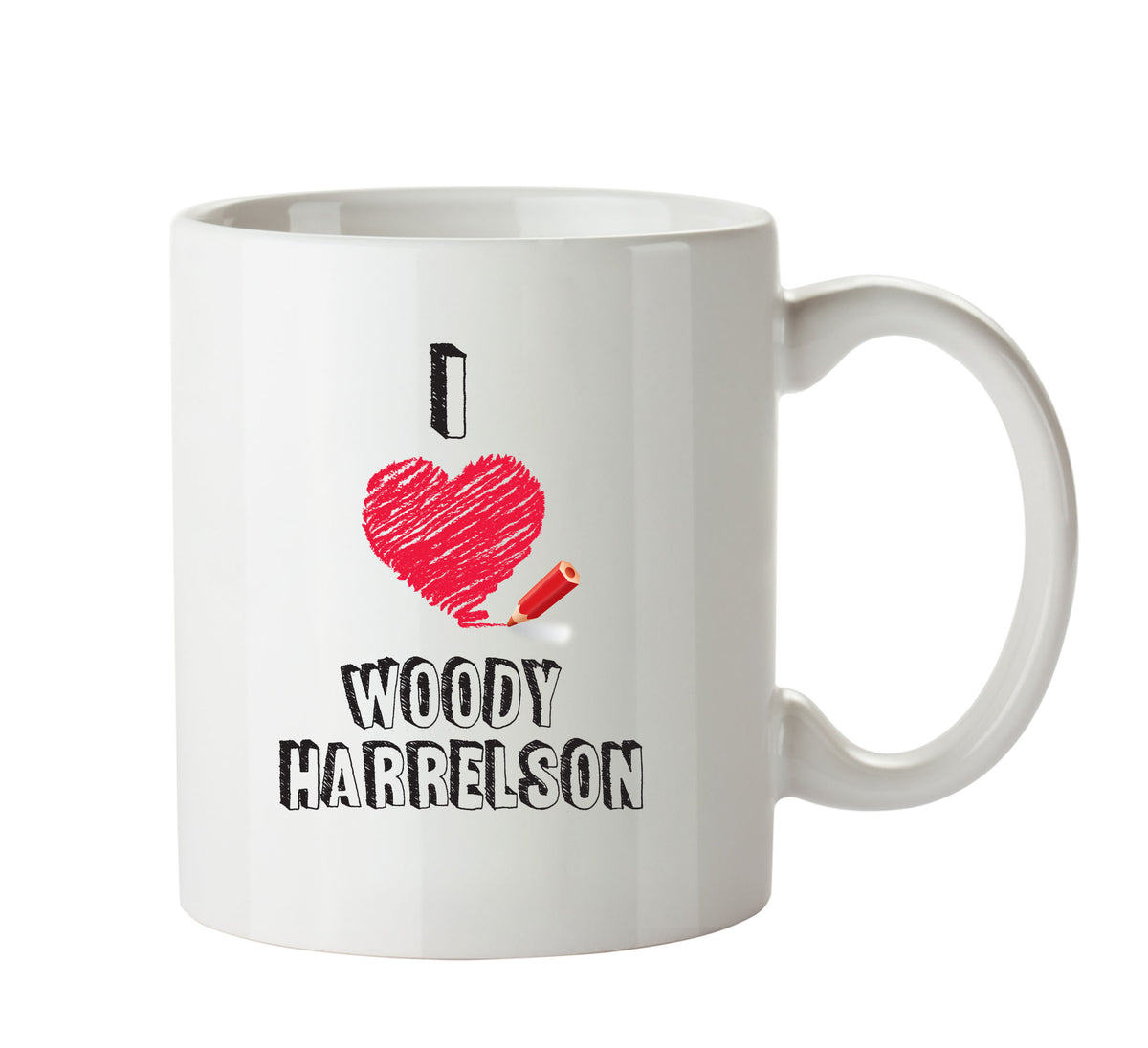 I Love Woody Harrelson Celebrity Mug Office Mug – printed mug product image 1