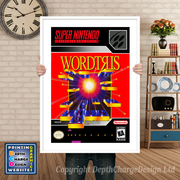 Wordtris Super Nintendo Game Inspired Theme Retro Gaming Poster