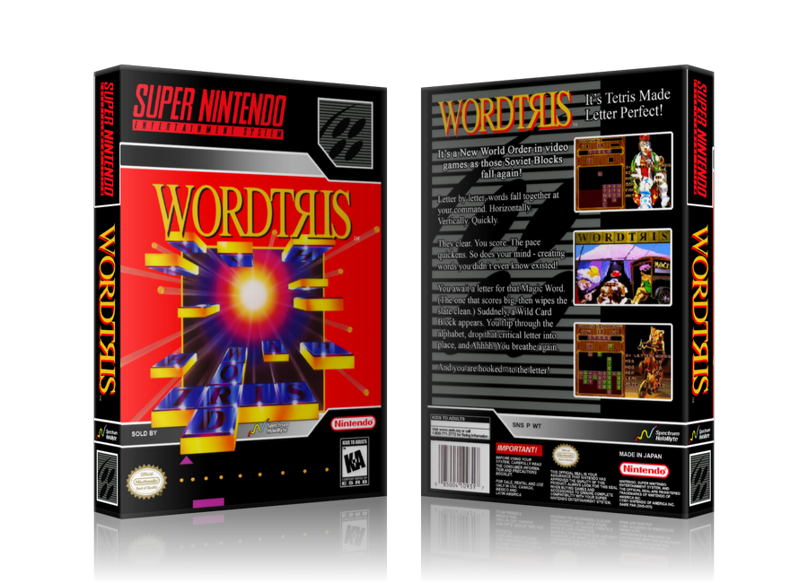 Wordtris Replacement Nintendo SNES Game Case Or Cover – SNES Replacement Game case product image 1