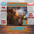World Of Warcraft Inspired Style Game Kids Inspired Birthday Card (SA)
