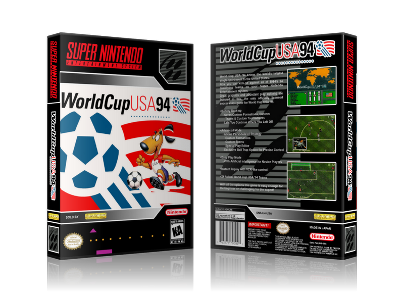 World Cup USA 94 Replacement Nintendo SNES Game Case Or Cover