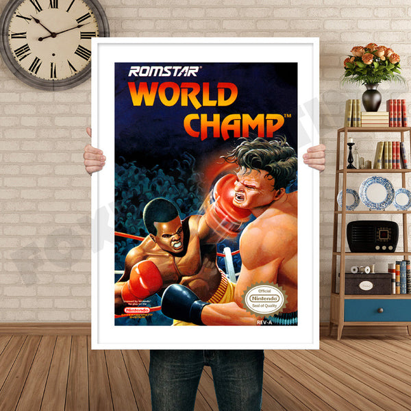 World Champ Retro Game Inspired Theme Nintendo NES Gaming