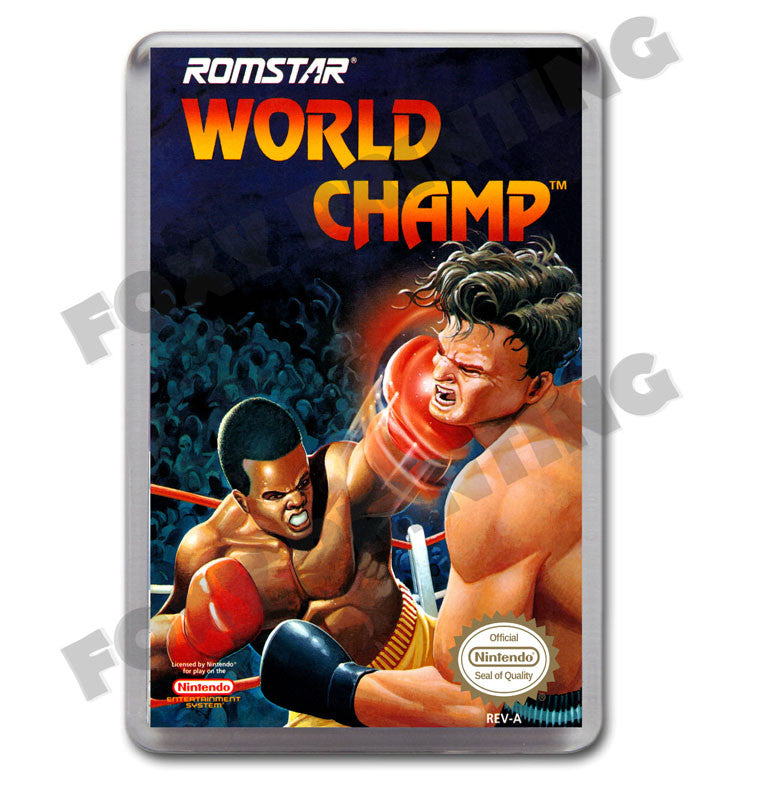 World Champ Retro Nintendo NES Game Inspired Fridge Magnet 638