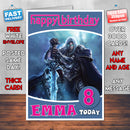 Personalised World Of Warcraft Lich King Inspired Style Game Kids Inspired Birthday Card (SA)
