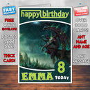 Personalised World Of Warcraft Trading Card Inspired Style Game Kids Inspired Birthday Card (SA)