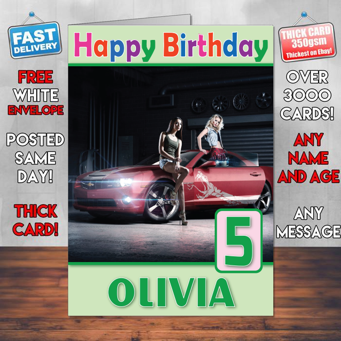 Personalised World Of Speed Game Inspired Style Game Kids Inspired Birthday Card (SA)