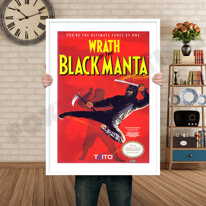 Wrath Of The Black Manta Retro GAME INSPIRED THEME Nintendo NES Gaming A4 A3 A2 Or A1 Poster Art 643