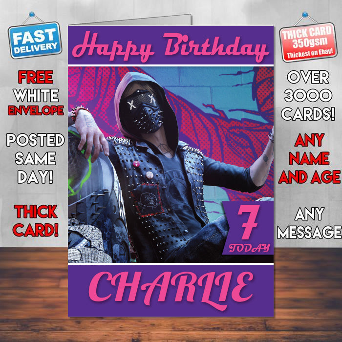 Wrench In Watch Dogs 2 Inspired Style Game Kids Inspired Birthday Card (SA)
