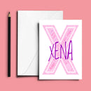 Personalised Name Word Art Poster Print Pink Letter X
