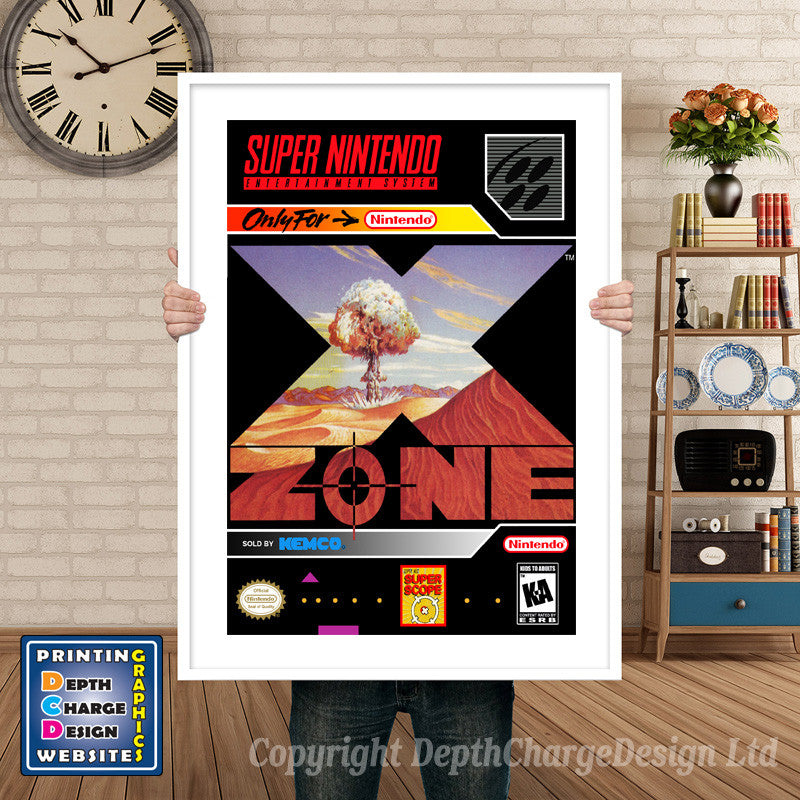Xzone Super Nintendo GAME INSPIRED THEME Retro Gaming Poster A4 A3 A2 Or A1