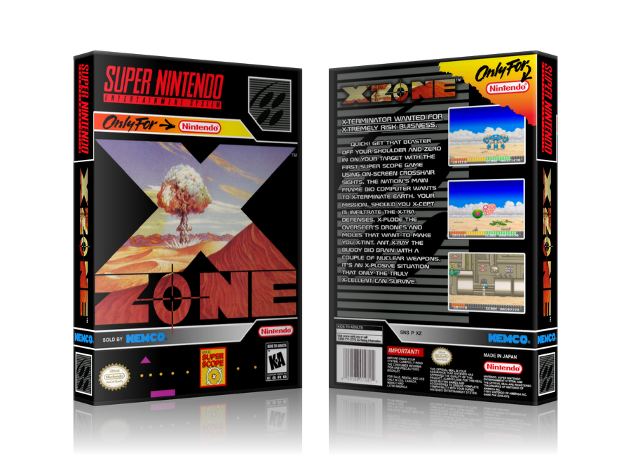 X Zone Replacement Nintendo SNES Game Case Or Cover – SNES Replacement Game case product image 1