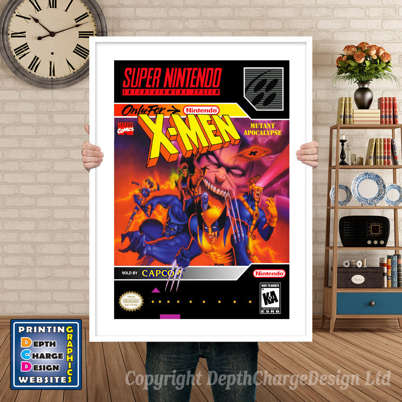 Xmen Mutant Apocalypse Super Nintendo GAME INSPIRED THEME Retro Gaming Poster A4 A3 A2 Or A1
