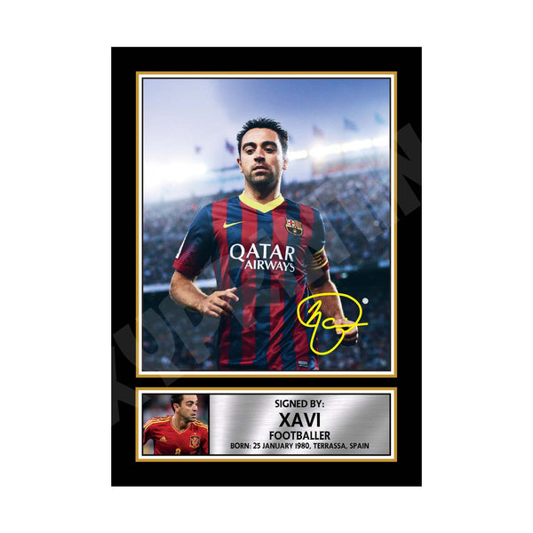 XAVI Football Player Printed Signature Print