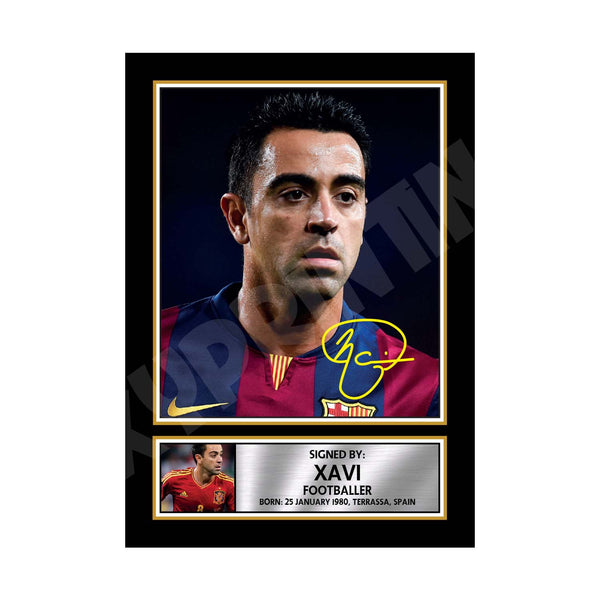 XAVI 2 Football Player Printed Signature Print