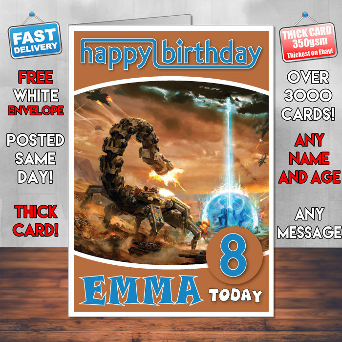 Personalised X Morph Defense Inspired Style Game Kids Inspired Birthday Card (SA)