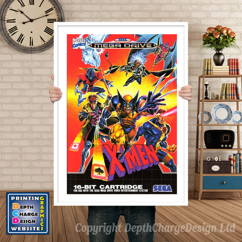 Xmen Eu - Sega Megadrive Inspired Retro Gaming Poster A4 A3 A2 Or A1