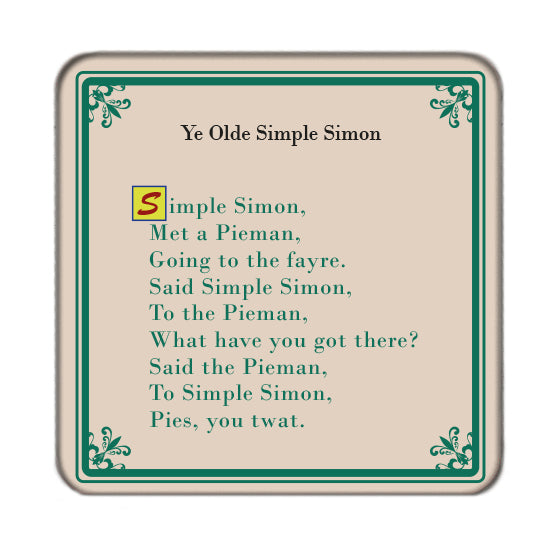 Ye Olde Simple Simon Drinks Coaster