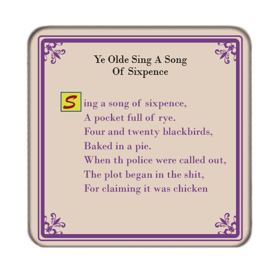 Ye Olde Sing a Song of Experience Drinks Coaster