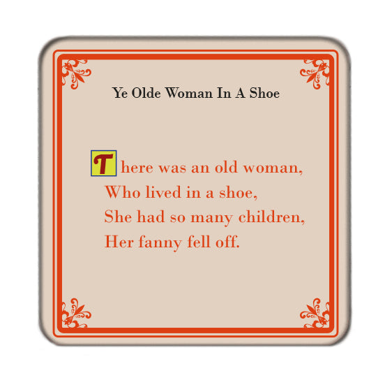 Ye Olde Woman who lives in a Shoe Drinks Coaster