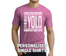 YOLO White Custom Stag T-Shirt - Any Name - Party Tee